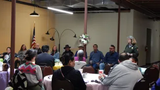 Panel discussion at the Sand Creek Massacre Exhibit.