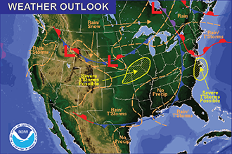 National Weather Map for May 13, 2016