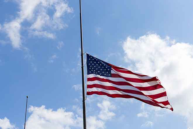 PROMO Flag - Half Staff Mast US United States - iStock - michelmond