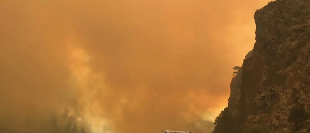 PICT Dense smoke over Interstate 70 August 12, 2020, from the Grizzly Creek Fire