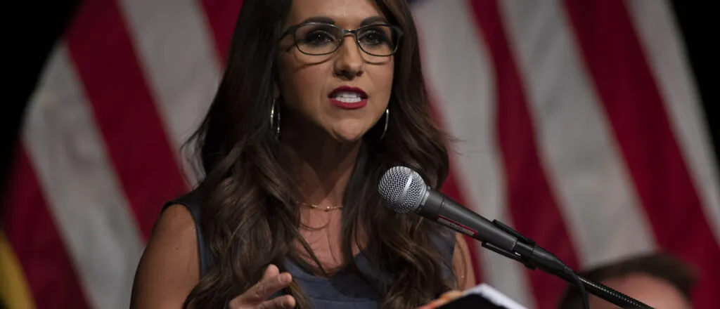 PICT U.S. Rep. Lauren Boebert of Silt speaks Sept. 10, 2022, during the Club 20 Western Colorado Candidate Debates at Colorado Mesa University in Grand Junction. William Woody for Colorado Newsline