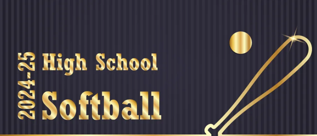 PROMO HIRES Sports - Title Card Softball - Happy_vector - iStock-1094162776 Stylized title card for high school softball