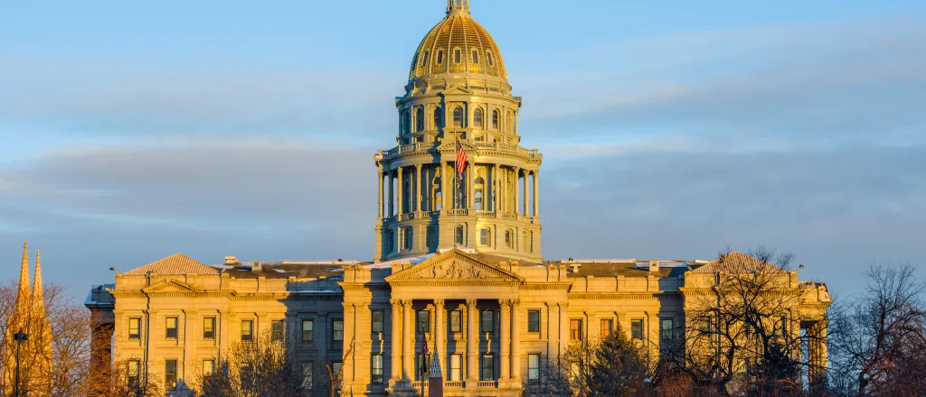 PROMO HIRES Government - Colorado Capitol WInter Snow - iStock - SeanXu View of the Colorado state capitol building at sunrise in winter