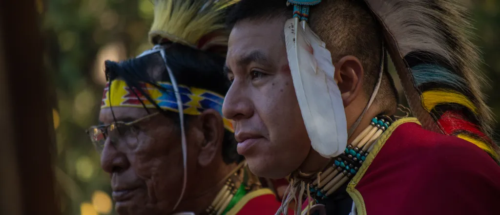 PROMO HIRES Indigenous - Native Kiowa Warriors - ~UserGI15632746 - iStock-579416018 Anadarko, Oklahoma, U.S.A. - October 11, 2015: Kiowa war veterans, seated during the Blackleggings Warrior Society Pow-wow.