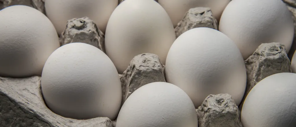 A tray of eggs.