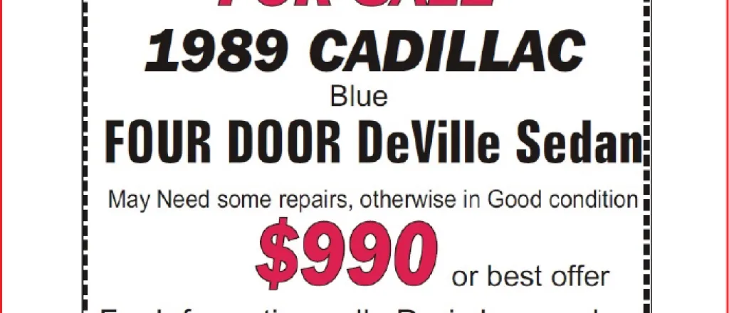 For Sale - 1989 Cadillac