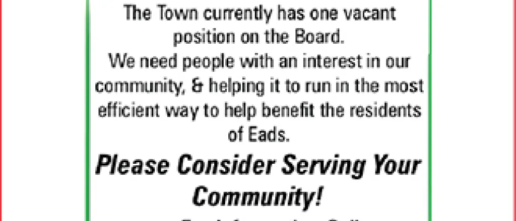 Town of Eads Seeks Trustee