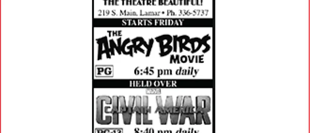 Lamar Theatre Ad - June 3, 2016