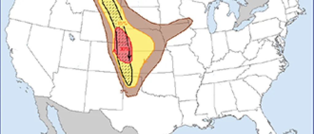 Hail Risk Map - June 13, 2016