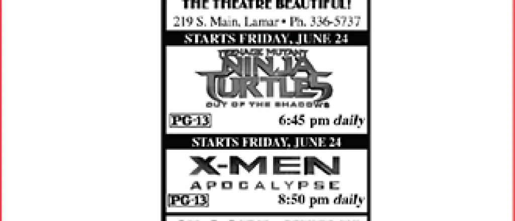 Lamar Theatre Ad - June 17, 2016