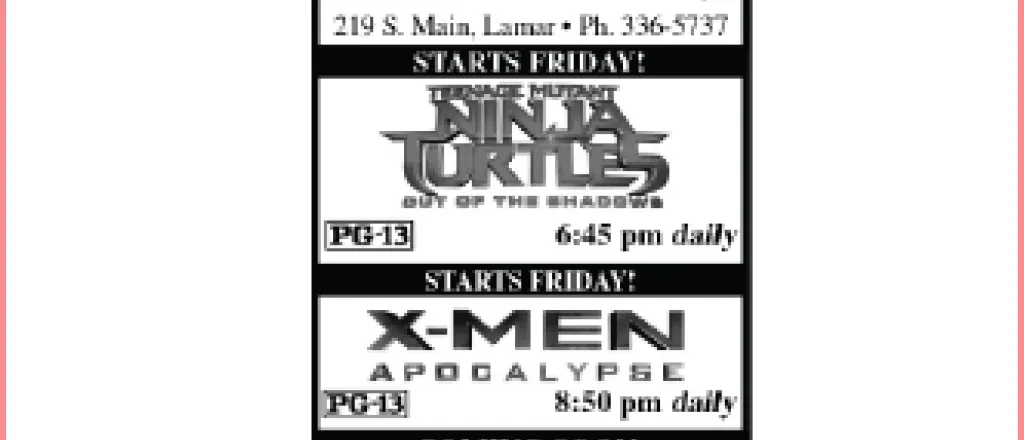 Lamar Theatre Ad - June 24, 2016