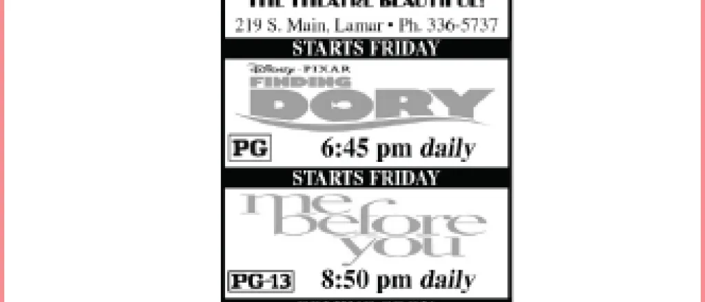 Lamar Theatre Ad - July 8, 2016