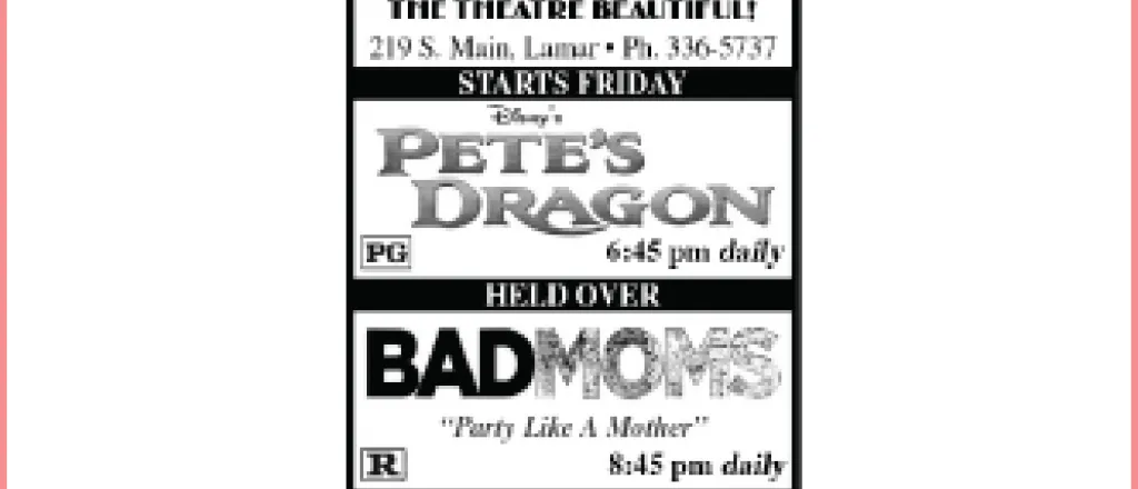 Lamar Theatre Ad - September 9, 2016
