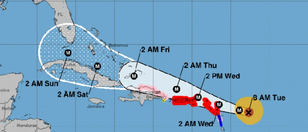 MAP - Hurricane Irma Path - September 6, 2017