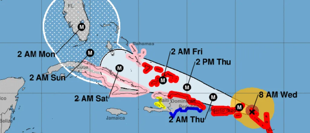 MAP - Hurricane Irma Path - September 6, 2017 MAP - Hurricane Irma Path - September 6, 2017