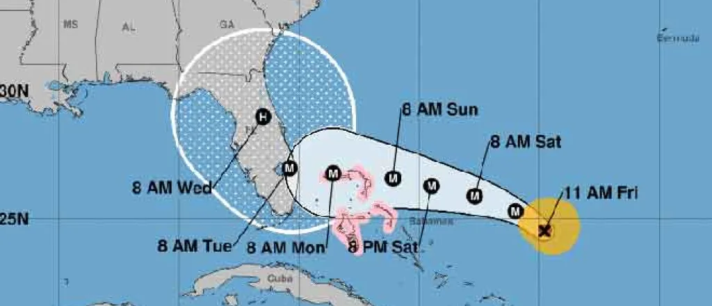 MAP Hurricane Dorian potential track as of August 30, 2019 - NOAA