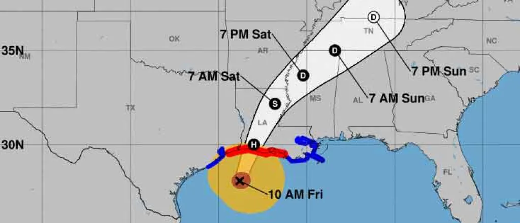 MAP Hurricane Delta path as of October 9, 2020 - NOAA