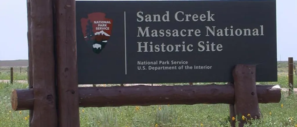 PROMO 64J Logo - Sand Creek Massacre National Historic Site Sign - Jeanne Sorensen PROMO 64J Logo - Sand Creek Massacre National Historic Site Sign - Jeanne Sorensen