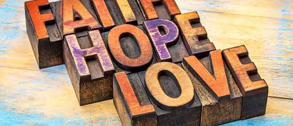 PROMO Faith - Religion Hope Love Words - iStock - marekuliasz