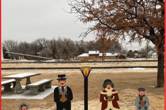 Photo of the Week - 2019-12-20 - Wooden holiday cutouts at the roadside park in Eads, Kiowa County, Colorado.