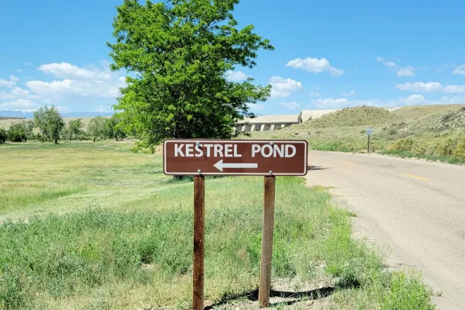 Kestrel Pond sign at Lake Pueblo Reservoir - CPW