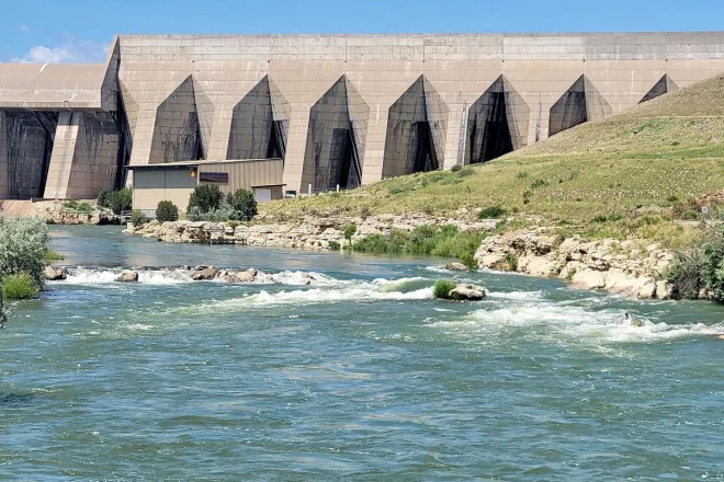 River flowing from a dam