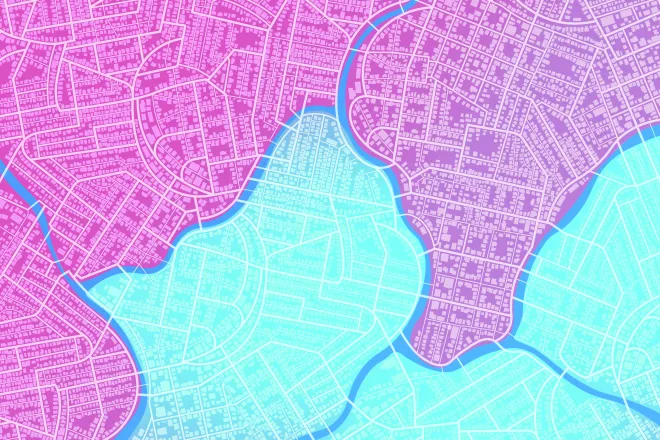 Generic map of political districts or subdivisions.