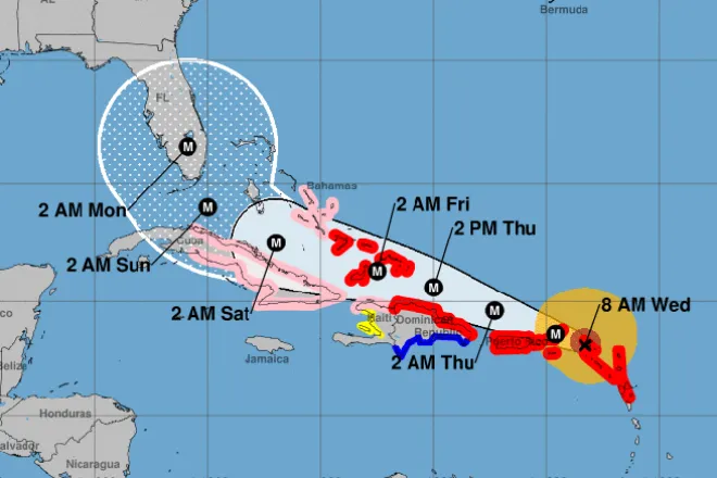 MAP - Hurricane Irma Path - September 6, 2017