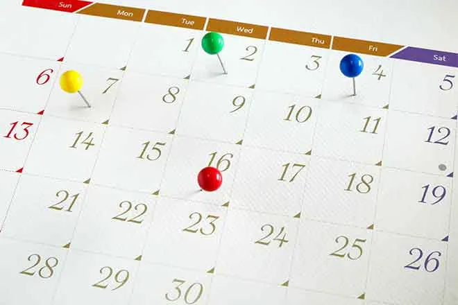 PROMO Miscellaneous - Calendar Events Dates Pins - iStock - nunawwoofy