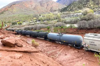 PICT A washout covered railroad tracks near Glenwood Springs under a layer of mud on May 2, 2023. City of Glenwood Springs PICT A washout covered railroad tracks near Glenwood Springs under a layer of mud on May 2, 2023. City of Glenwood Springs