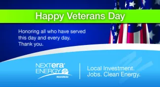 Advertisement - Thank you, Veterans - from Next Era Energy