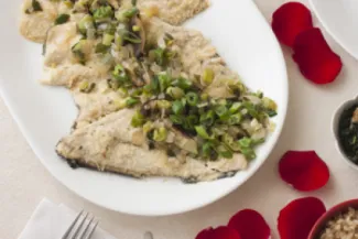 Baked Parmesan Fish - USDA Plate of Baked Parmesan Fish.