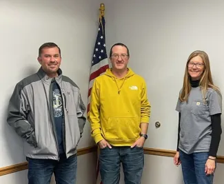 Kiowa County FSA Committee Members Michael Zimmerman, Sean Harkness, and Destiny (Duff) Haase.