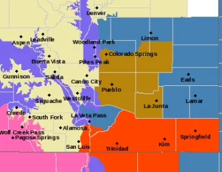 Weather alerts in southeast Colorado as of January 7, 2024 - NWS Map of weather alerts in southeast Colorado as of January 7, 2024 - NWS