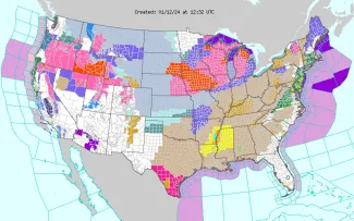 United States weather alerts for January 12, 2024 - NWS Map of United States weather alerts for January 12, 2024 - NWS