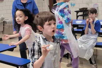 Plainview School Friday enrichment activities. Students at Plainview School in Kiowa County, Colorado, participating in enrichment activities.
