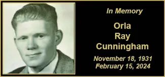 Orla Ray Cunningham. Memorial photo of Oral Ray Cunningham.