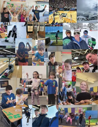 Students and staff at Plainview School Collage of photo of students and staff in activities at Plainview School