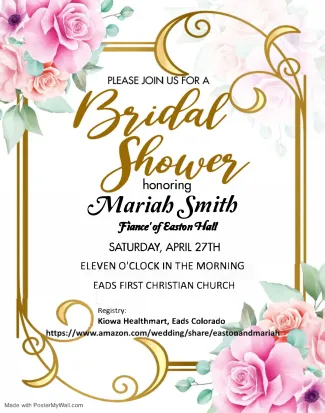 Advertisement - Bridal shower for Mariah Smith