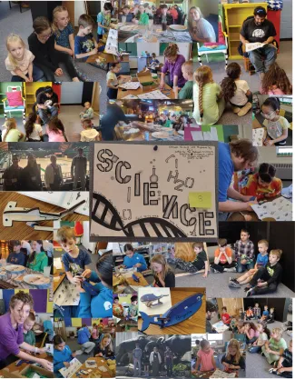 Collage of photos of Plainview School students and staff in various activities.