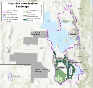 Map of the Great Salt Lake Sentinel Landscape - U.S. Department of Defense Map of the Great Salt Lake Sentinel Landscape - U.S. Department of Defense