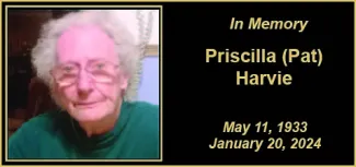 Memorial photo of Priscilla (Pat) Harvie Memorial photo of Priscilla (Pat) Harvie