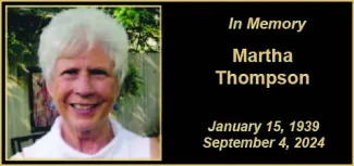 Memorial photo of Martha Thompson Memorial photo of Martha Thompson