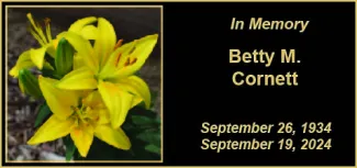 Memorial photo for Betty M. Cornett of Cheyenne Wells, Colorado. Memorial photo for Betty M. Cornett of Cheyenne Wells, Colorado.