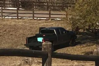 Another view of a suspect truck in November 17, 2024, poaching incident - CPW Side view at a distance of a suspect truck in a November 17, 2024, poaching incident.