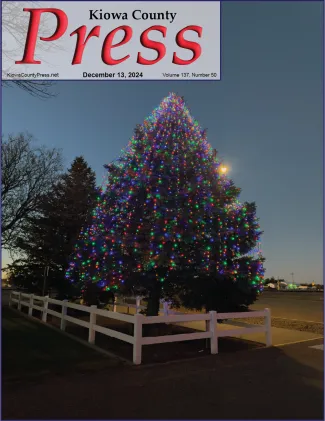 Photo of the week from the December 13, 2024, edition of the Kiowa County Press in Eads, Colorado - Decorated Christmas tree in Eads - Chris Sorensen. Photo of the week from the December 13, 2024, edition of the Kiowa County Press in Eads, Colorado - Decorated Christmas tree in Eads - Chris Sorensen.