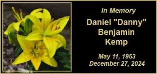 Memorial photo for Daniel ‘Danny’ Benjamin Kemp Memorial photo for Daniel ‘Danny’ Benjamin Kemp