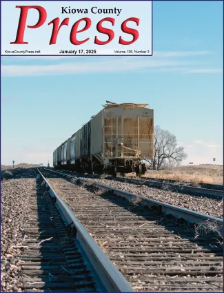 Photo of the week from the January 17, 2025, edition of the Kiowa County Press in Eads, Colorado - Rail cars on tracks near Chivington in Kiowa County - Chris Sorensen. Photo of the week from the January 17, 2025, edition of the Kiowa County Press in Eads, Colorado - Rail cars on tracks near Chivington in Kiowa County - Chris Sorensen.