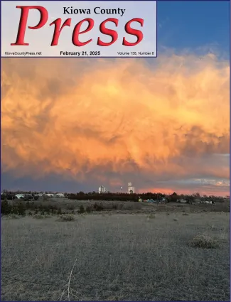 Photo of the week from the February 21, 2025, edition of the Kiowa County Press in Eads, Colorado - Winter storm clouds over Eads, Colorado - Chris Sorensen. Photo of the week from the February 21, 2025, edition of the Kiowa County Press in Eads, Colorado - Winter storm clouds over Eads, Colorado - Chris Sorensen.