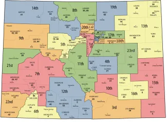 2025 Colordo Judicial District Map - public domain 2025 Colordo Judicial District Map